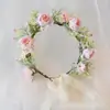Guirlanda de flores artificiais Amazon transfronteiriça, acessório de cabeça com cabeça de flor gypsophila artificial, acessório de cabeça de noiva, acessório de cabeça para foto ao ar livre em viagens
