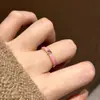 Anillo de Esmalte Rosa Dopamina Amor Retro Francés de Lujo Ligero Elegante Superpuesto Elegante Dulce Anillo de Dedo Gourmet