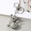 Llavero de Metal de Gatito Lindo, Llavero Creativo de Coche Incrustado con Diamantes, Colgante para Bolso, Regalo de Vacaciones al por Mayor