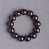 Pulseira de Sandália Vermelha com Grânulos Redondos de Madeira de Sandália Velha, Folha Pequena, Estrela Dourada Completa, Rosário para Homens e Mulheres