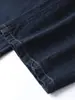 Novedad Otoño 2026 Jeans de Cintura Alta Adelgazantes Pantalones de Pierna Recta para Mujer, Pantalones Cropped de Pierna Ancha de Algodón Puro Vintage Azul Oscuro