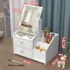 Espejo de maquillaje de escritorio espejo de maquillaje de escritorio caja de almacenamiento de cosméticos de celebridad de Internet espejo de maquillaje abatible para dormitorio en casa