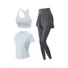 Traje Deportivo de Tenis, Ropa de Entrenamiento de Manga Corta para Mujer, Ropa de Secado Rápido para Correr al Aire Libre, Camisetas de Bádminton de Aspecto Adelgazante, Ropa de Fitness