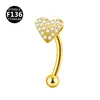 Aleación de Titanio F136 Varilla de 1.2X10 Mariposa de Zirconia Hueso de la Oreja Clavo Tornillo Pendientes de Bola Joyería para Piercing de Ceja