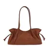 Bolso tote plisado de color sólido PU minimalista de nicho estilo coreano para mujer, nuevo bolso de hombro y axila ligero de moda casual 2026