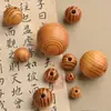 Contas de Pinus Envernizadas Contas de Madeira com Padrão Natural Contas Redondas de Pinus para DIY Contas Espaçadoras para Pulseira Colar Contas Budistas Retrô