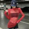 Lingerie sexy estilo europeu e americano, body de rede vazado, conjunto azul sedutor, versátil para usar como peça externa, roupa de malha vazada