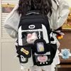 Mochila Nueva de Estilo Japonés de Alto Valor para Chicas de Secundaria y Preparatoria, Mochila Linda de Bloques de Color de Gran Capacidad