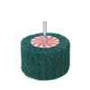 Venta al por mayor de fábrica cabezal de lijado estropajo desoxidante de superficie metálica pulido rueda de ala voladora con mango cabeza de lijado de alambre de nylon de fibra