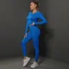 Conjunto Europeu e Americano de Yoga Sem Costura Pêssego Justo Conjunto de Roupa de Yoga Esporte Corrida Fitness Duas Peças Feminino