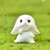 Mini Decorações de Bolo de Coelho Enfeites Coelho Branco Casa de Cenoura Animal Fofo Acessórios de Confeitaria de Aniversário