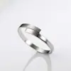 Anillo abierto de acero inoxidable Chihang jewelry para pareja, anillo geométrico simple brillante, acero de titanio chapado en oro coreano para dedo
