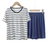 Conjunto de Roupa de Casa Infantil para Meninos e Meninas, Pijama de Bebê, Roupa para Ar Condicionado, Shorts de Manga Curta, Classe A, Conjunto de Verão Modal Pai-Filho