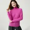 Estilo minimalista e de luxo leve! Suéter 100% caxemira pura para mulheres, nova coleção outono/inverno, cor sólida, pulôver de malha de alta qualidade