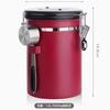 Válvula de exaustão de aço inoxidável fosco anti-impressão anti-riscos tanque selado para café tanque de armazenamento 0.9L1.3L/1.8L