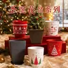 Maceta navideña transfronteriza, maceta de árbol de Navidad roja, decoración navideña, copo de nieve, Papá Noel, muñeco de nieve, maceta de resina
