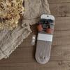Calcetines para niños, primavera y verano, clase A, finos, de pierna pequeña, sin varillas, apilados, de algodón peinado, de punto coreano.