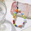 Cadena de Cuentas de Colores Mixtos Ins Linda Cadena Dopamina Cara Sonriente Cadena Colgante para Teléfono Móvil Cadena Colgante Polaroid CCD Funda para Teléfono Móvil Universal Femenina