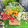 20 crisantemos silvestres artificiales pequeños para decoración de hogar moderno, frescos y elegantes, adecuados para la decoración de la pared del fondo del sofá de la sala de estar, flores artificiales nuevas al por mayor