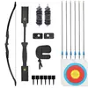Set Diario de Tiro con Arco de Arco Recurvo con Protector de Dedos de Cuero de Doble Capa para Principiantes de Arco Recurvo, Práctica de Competición, Set de Tiro con Arco para Exteriores