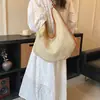 Bolso Nuevo Estilo 2026 Tejido de Paja, Bolso de Hombro o Axila Estilo Perezoso de Vacaciones, Bolso Tote Tejido de Playa para Viajes Diarios para Mujeres, En Stock