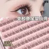 Cílios Postiços Curvos de Cauda de Sereia Bebê Preguiçosa, Sem Cola, Sem Necessidade de Remoção, Segmentado em Cluster Único, Haste Transparente Ultrafina, Aparência Natural, Cílios para Maquiagem Leve