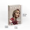 Revista de Moda Plegable Libro de Simulación Inglés Simple Mesa de Centro Libro Falso Libro de Exhibición Hotel Villa Lujo Ligero Vestido Suave