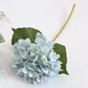 Hortênsia Simulada de 2 Folhas Ramo Único Tecido de Seda Arranjo de Flores de Hortênsia Grande Decoração de Hotel Adereços para Fotografia de Casamento Flor Artificial Atacado