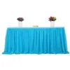 Saia de Mesa para Casamento em Tule Cobertura de Mesa de Sobremesa Mesa de Assinaturas Contorno de Mesa em Tule Toalha de Mesa de Casamento Tule de Neve Mesa Mesa de Bolo de Aniversário Tule