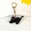 Chaveiro Acrílico de Gatinho Fofo, Pingente de Gatinho Preto Pequeno, Chaveiro de Mochila, Presente para Amigos e Melhores Amigas
