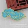 Acessórios de Joalheria Imitação Jade Gotejamento de Óleo Azul Queimado Feito à Mão DIY Cobre com Preservação de Cor 39*17mm Material Estilo Antigo B3433