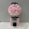 Máquina Gachapon Rosa Pequena Equipamento para Eventos Comerciais Máquina de Brinquedo de Mesa Máquina de Doces Redonda Máquina Operada por Moeda de Abertura