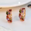 Accesorios europeos y americanos transfronterizos conjunto de collar y pendientes de cristal exagerados joyería de color anillo de circonita venta al por mayor conjunto de tres piezas