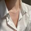 Collar de lujo ligero de cintura pequeña sin color de acero de titanio para mujer, accesorios de diseño de alta gama de nicho de celebridades de Internet de verano, colgante de cadena de clavícula
