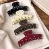 Pinza para el pelo de lunares retro para mujer, Pinza de tiburón grande estilo Ins, Pinza simple de lunares para recogido, Accesorio para la cabeza versátil para mujer