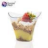Procesamiento PS personalizado OEM transfronterizo Amazon 100ml borde retorcido postre mousse helado salvado de madera vaso de plástico
