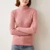 Suéter de gola alta super bonito feminino outono e inverno novo estilo peça de baixo justa ao corpo mostra a silhueta fina malha grossa camisa base