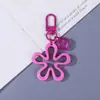 Llavero con Colgante de Flor de Ola Grande Hueca Color Caramelo, Dulce de Gelatina Corazón Color Caramelo, Accesorios para Llaves Hechos a Mano DIY