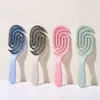 Pente Rotativo Vazado, Pente para Cabelos Cacheados, Pente de Cerdas de Javali para Mulheres, Pente Antiembaraço, Antiestático, Limpa o Cabelo, Massageia o Couro Cabeludo