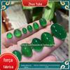 Anel de pedra calcedônia verde imperial fluorescente, superfície em pó de calcedônia, cor nude, pode ser cravejado em anel, pingente, brincos