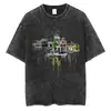 Camiseta de Línea Garabateada Gráfico Creativo de Graffiti Algodón Corto