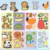 Pegatinas de Collage de AnimalesNuevo Dibujo Animado Lindo Divertido Juguete Educativo para Niños Diario Creativo Hecho a Mano Pegatinas Impermeables