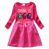 Roupas Infantis Estilo Coreano 2023 Chegada Nova Primavera e Outono Vestido Infantil Algodão Desenho Animado Estilo Ocidental Saia Plissada de Menina Saia de Tela