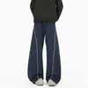 2026 nova calça de moletom atlética listrada masculina com perna curva, moderna e estilosa, com caimento solto, perna larga e casual, calça comprida para homens
