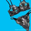 2024 Mais Vendido Comércio Exterior Bordado Floral Renda Transparente Sexy Confortável Com Bojo Simples e Elegante Conjunto de Lingerie