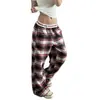 Pantalones de cuadros estilo americano Cleanfit para hombre y mujer, pantalones casuales rectos finos de verano, holgados, elegantes y relajados de pierna ancha