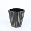 Vaso Decorativo de Plástico para Mesa com Listras Verticais Irregulares, com Suculentas e Flores Artificiais - O Mais Vendido da Amazon