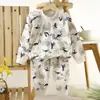 Novo Conjunto de Pijama Infantil, Roupas e Calças de Algodão Puro para Meninos Outono, Roupa de Dormir 100% Algodão para Meninas, Roupas Infantis de Outono e Inverno