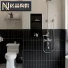 Azulejos Cuadros Negro Mate 300X600 Azulejos de Pared para Cocina Baño Azulejos de Pared para Baño Inodoro Azulejos Escandinavos Estilo Nuevo