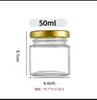 Frascos Sellados de Múltiples Especificaciones en Stock, Botellas Hexagonales de Vidrio Transparente para Miel y Mermelada, Botellas Pequeñas Mini para Degustación, Botellas Dispensadoras de Miel